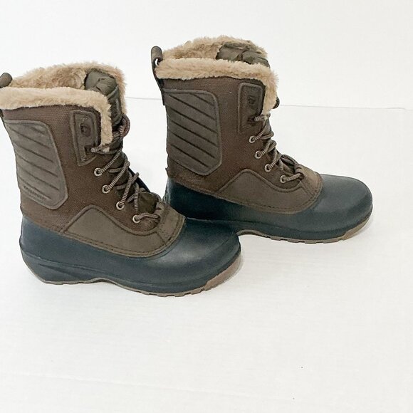 The North Face NWB Sz 6 Brown Shellista IV Waterproof Leather Mid Boots - Picture 12 of 14